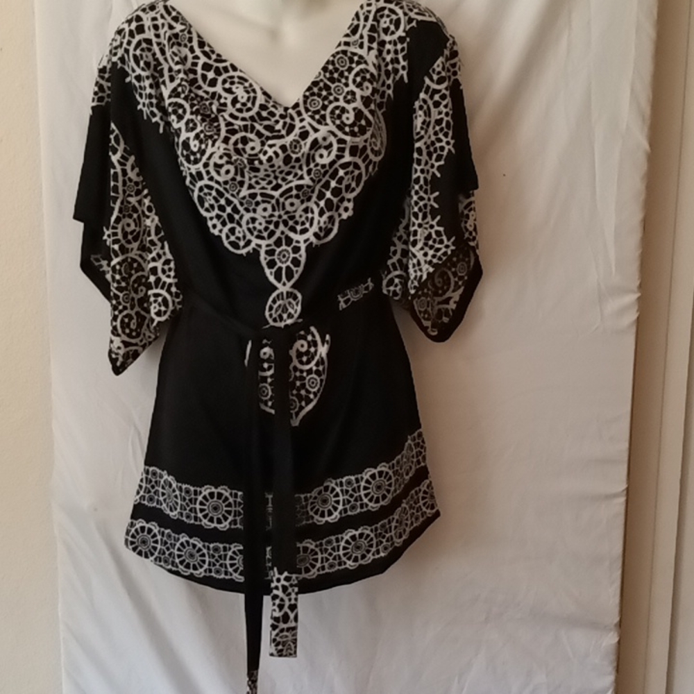 Black and White Blouse